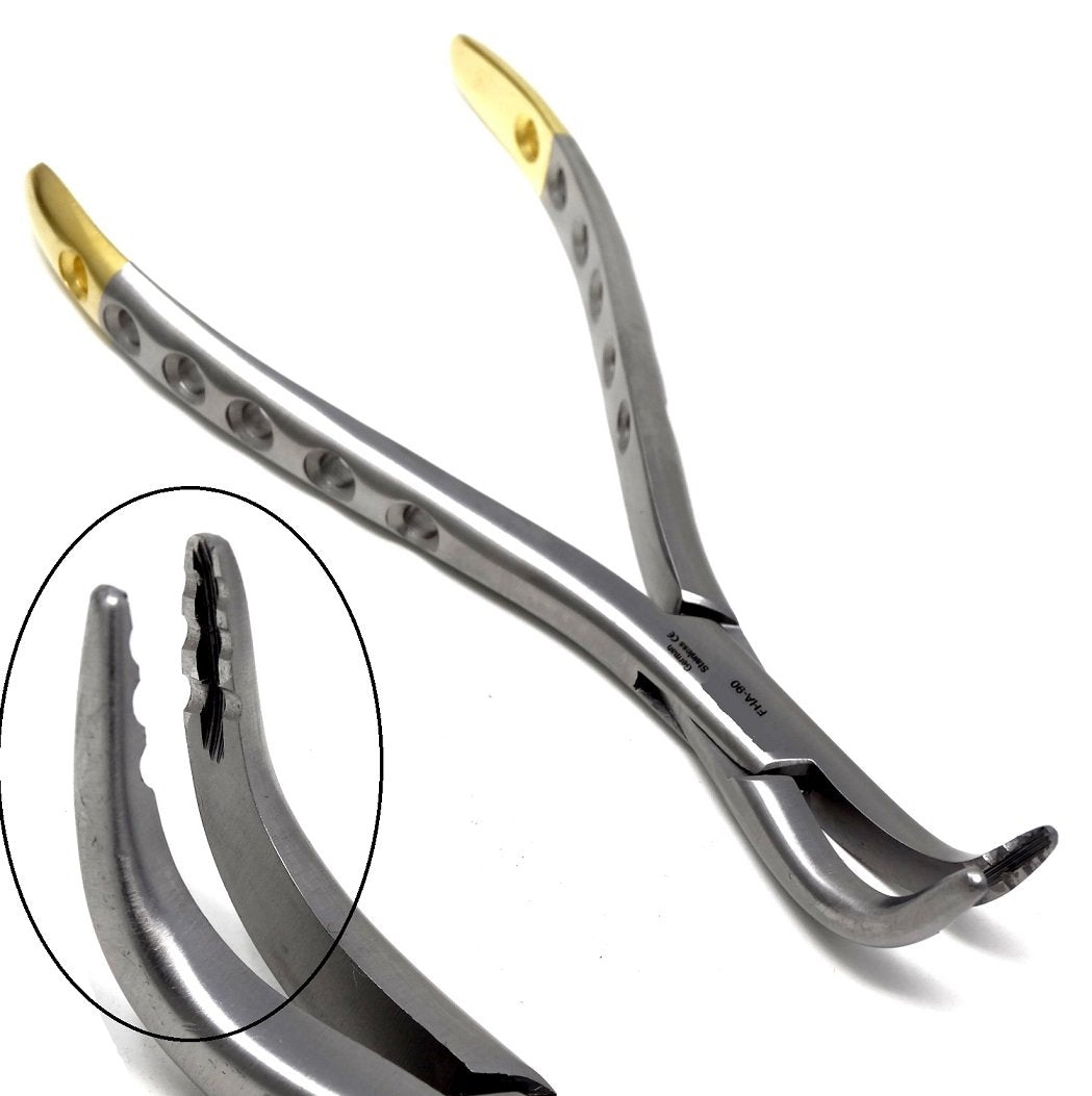 Premium Quality Dental Extracting Extraction Forceps FHA-90, Gold Handle, Stainless Steel