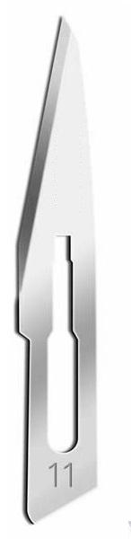 Surgical Scalpel Blades #11, Sterile, Carbon Steel Blade, 100/BX