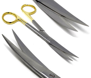 TC Dissecting Scissors, Sharp/Sharp, 6.5", Curved, Premium Quality Stainless Steel