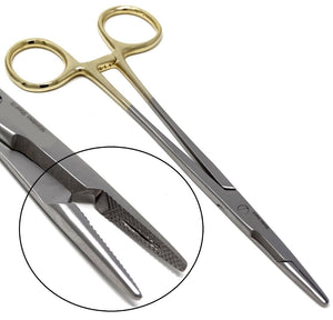 Gold Handle Olsen Hegar Needle Holder 6.5", Premium