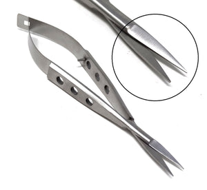 Spring Stitch Micro Scissors 4.5 Straight, Fenestrated Flat