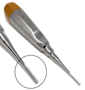 Dental Luxating Elevator Straight 2mm, Gold Handle, Stainless Steel