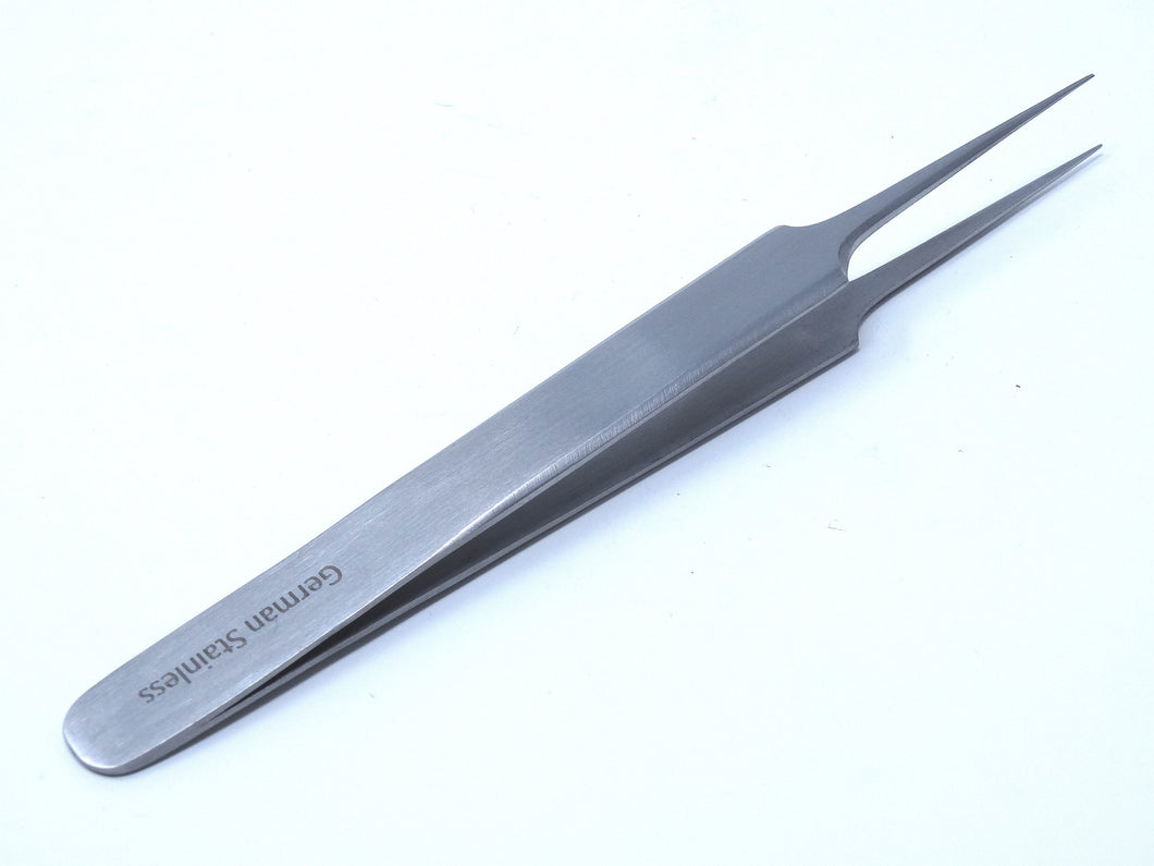 Stainless Steel 3D 5D 6D Volume False Eyelash Extension Tweezers A Type Straight, Ridged Handle, Fine Point, Premium Quality