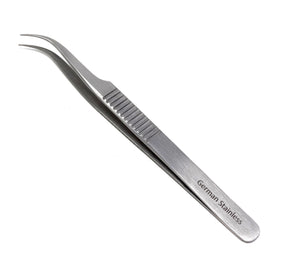 Stainless Steel Watch & Jewelery Repair Tweezers #7 Forceps, Fine Point, Ridged Handle, Premium Quality